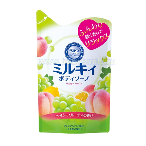 Cow Brand «Milky» - Жидкое мыло для тела c фруктовым ароматом, см/уп 430 мл. (004022)
