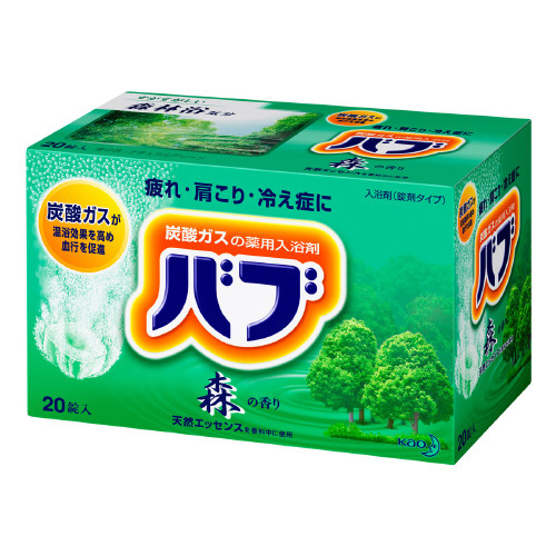 KAO «Bub» - Соль для ванны в таблетках с ароматом леса,  коробка 40 гр. х 20 шт. (024701)