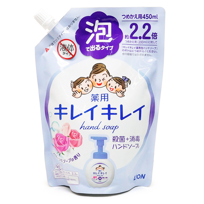 Lion Kirei Kirei-Жидкое антибактериальное пенящееся мыло для рук с цветочным ароматом, см/б 450 мл. (176930)