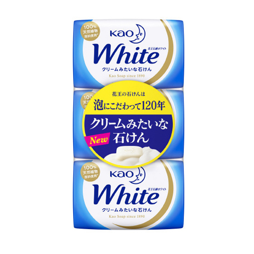 KAO «White» - Увлажняющее крем-мыло для тела с ароматом белых цветов, коробка 3 х 85 гр. (231987)