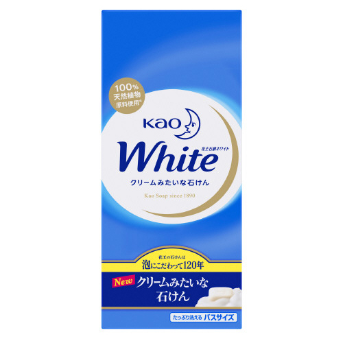 KAO «White» - Увлажняющее крем-мыло для тела с ароматом белых цветов, коробка 6 х 130 гр. (232052)