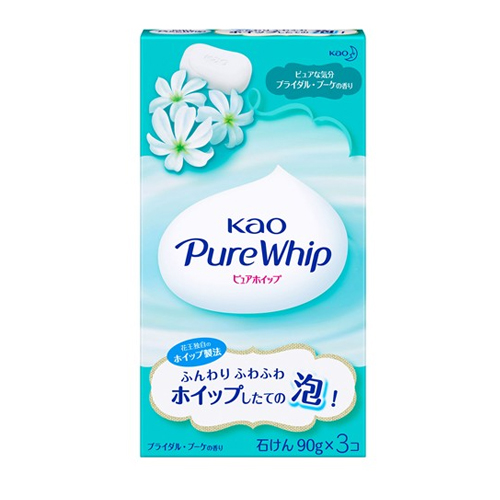 KAO «PureWhip» - Увлажняющее крем-мыло для лица и тела с ароматом свадебного букета, коробка 3 х 90 гр. (245342)