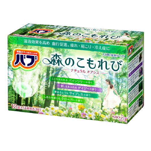 KAO «Bub» Natural Oasis - Соль для ванны в таблетках, 4 аромата, коробка 40 гр. х 12 шт. (267382)