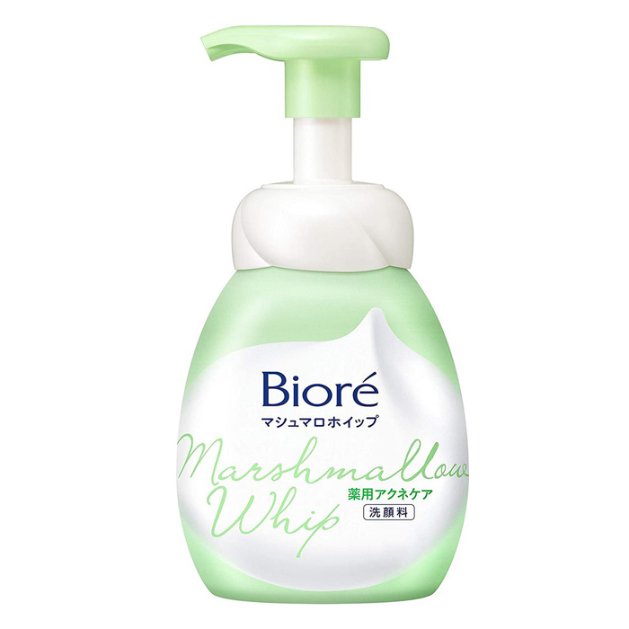 Kao «Biore» Marshmallow Whip - Пенка для умывания лица - профилактика акне с освежающим ароматом цветочной зелени, 150 мл. (275080)