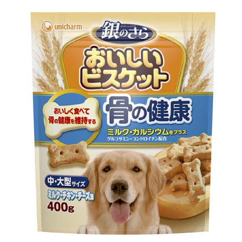 Unicharm «Delicious Biscuits» - Печенье для крупных собак с кальцием и молоком, мягкая упаковка 400 г. (603376)