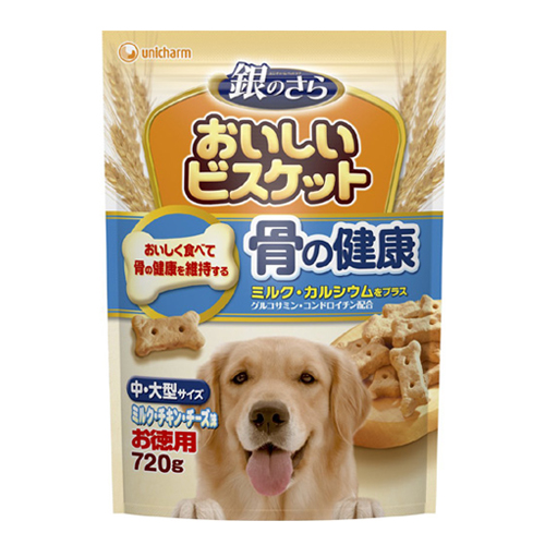 Unicharm «Delicious Biscuits» - Печенье для крупных собак с кальцием и молоком, мягкая упаковка 720 г. (603581)