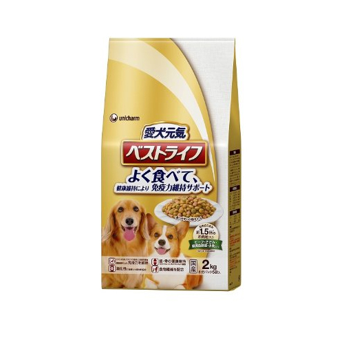 Unicharm «The Best Life» - Сухой корм для взрослых собак «Говядина с овощами и мелкой рыбой», упаковка 2 кг. (633793)