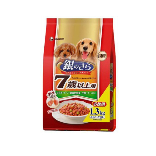 Unicharm «Silver Plate» - Мягкий корм для собак с 7 лет Курица, говядина и рыба с овощами и сыром, упаковка 1,3 кг. (686584)