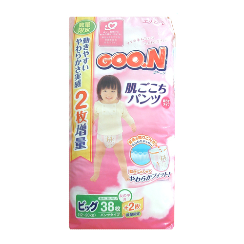 Японские трусики GOON для девочек- Big (12-20 кг) 38+2 шт (dev_goon38+2)