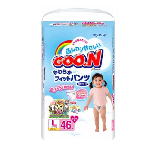 Японские трусики GOON для девочек - L (9-14кг) 46 шт. (goon46_dev)