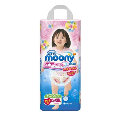Японские трусики Moony - XL (12-17кг) - 38 шт, для девочек