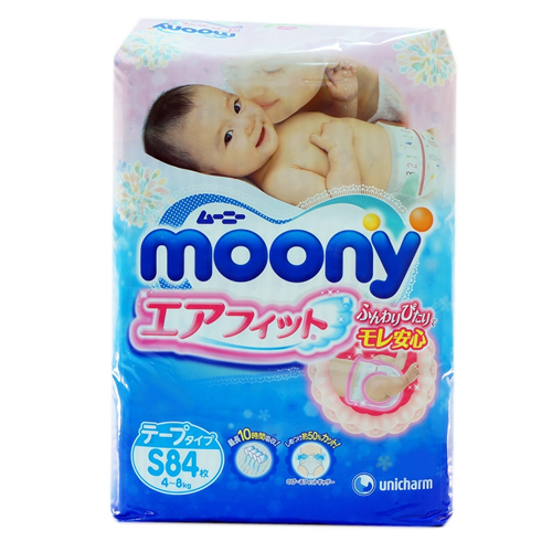 Японские подгузники Moony «Air Fit» Осень-2015 - S (4 - 8 кг.) 84 шт. (210756)