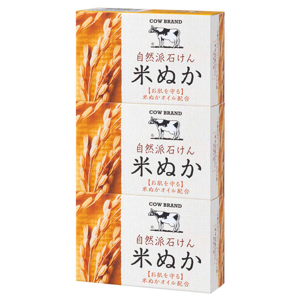 COW BRAND Туалетное мыло с маслом рисовых отрубей с древесно-цветочный аромат,коробка 3 шт.х100 гр. (002899)