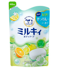 COW Brand Milky- Жидкое пенное мыло для тела c керамидами и молочн. протеинами,цитрус см/б 400 мл. (006347)
