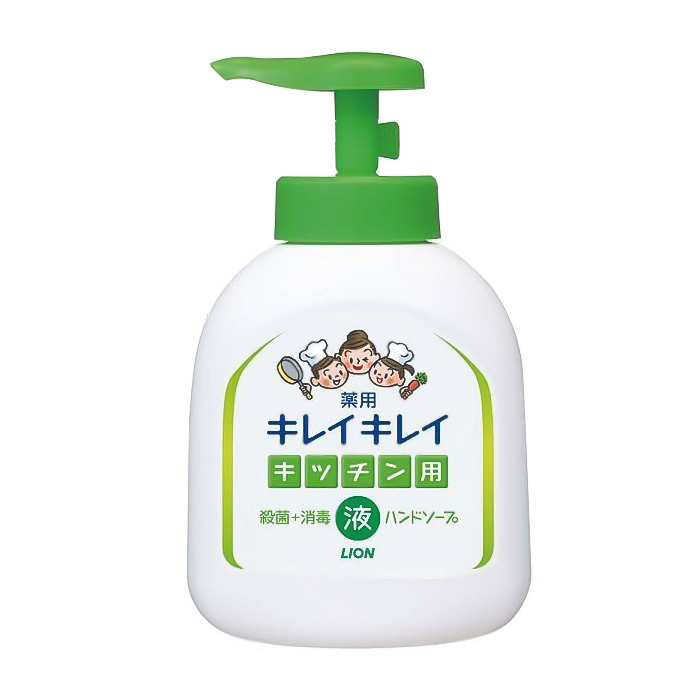 Lion "Kireikirei" Жидкое антибактериальное мыло для рук с апельсиновым маслом для применения на кухне, 250 мл (007333)