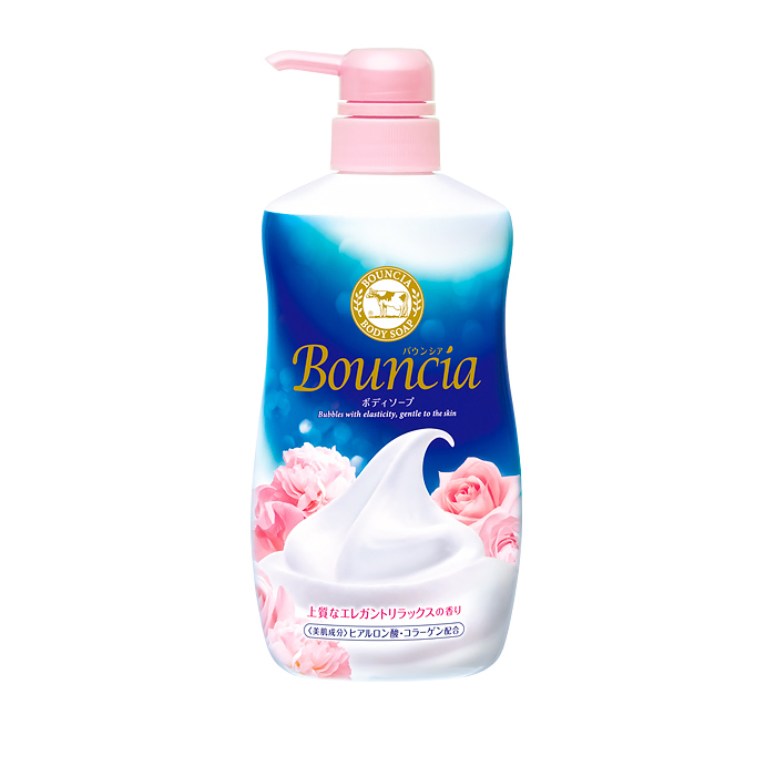 COW Brand Bouncia- Жидкое увлажняющее мыло для тела (Взбитые сливки),цветочный аромат, 500 мл.