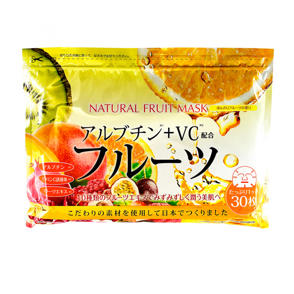 JAPAN GALS Курс натуральных масок для лица с фруктовыми экстрактами 30 шт. (010973)