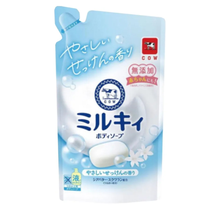 COW Brand (Milky) Жидкое пенное мыло для тела c керамид.и молочн. протеинами,свежесть,см/б 360 + 10% мл. (011655)