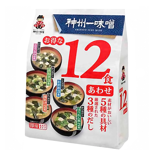 Miyasaka Мисо-суп с белой пастой, ассорти, порционный (12 порций), 193 г. (083037)