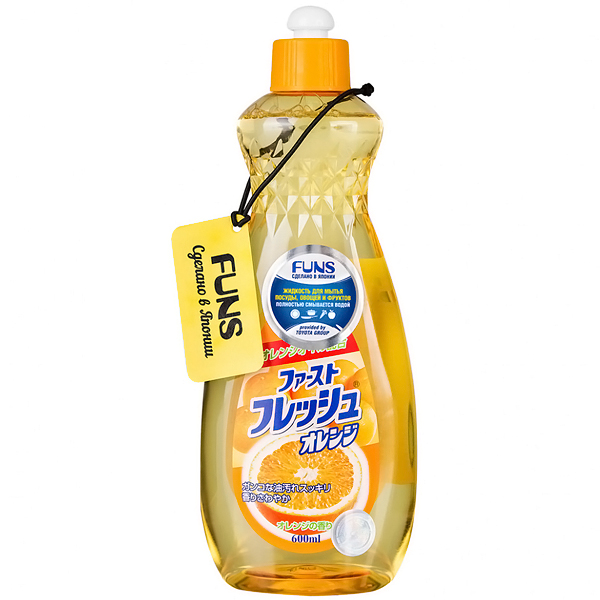 Funs Жидкость для мытья посуды свежий апельсин 600 мл (107325)