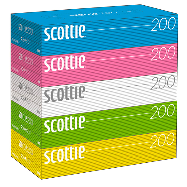 CRECIA Scottie Салфетки в цветных коробках, двухслойные, 200 шт. (417451)