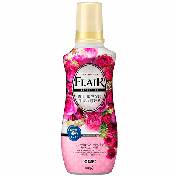 KAO Flair Fragrance Кондиционер для белья с антибактер. эффек., сладкий цветоч. аромат, 540 мл. (377470)