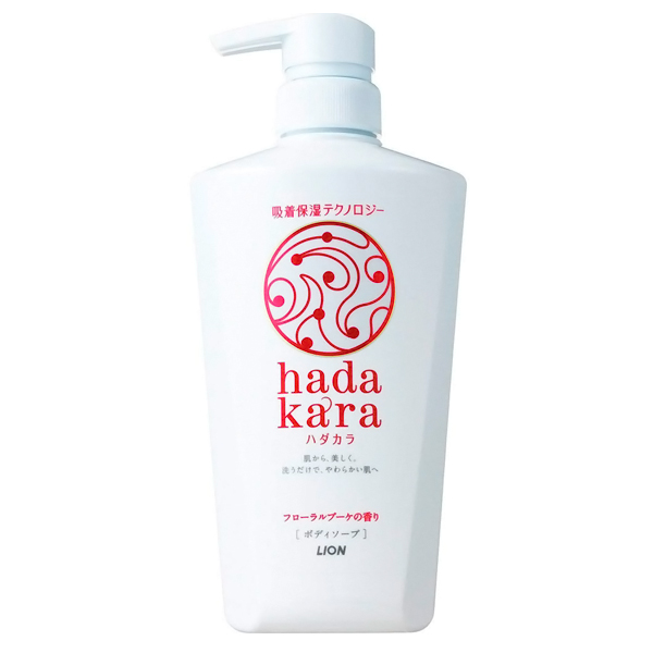 LION Hadakara Жидкое мыло для тела с цветочным ароматом, 500 мл. (238980)