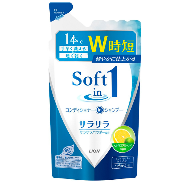LION Soft in 1 Разглажив. шампунь и кондиц. для волос, фруктово-цитрусовый аромат, з/б, 380 мл. (169550)
