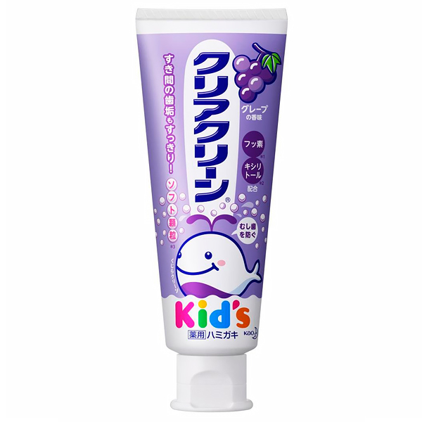 КAO Clear Clean Детская зуб. паста с мягкими микрогранул. для деликат. чистки зубов,виноград,70гр. (281616)