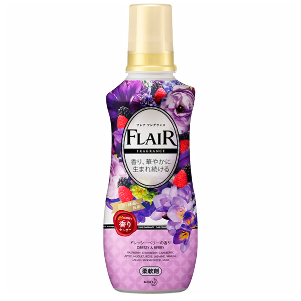 КAO Flair Fragrance Кондиционер для белья с антибактериальным эффектом аромат свежих ягод, 570 мл. (347183)