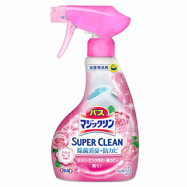 КAO Magiclean Super Clean Пенящееся моющее средство для ванной комнаты, с ароматом роз, 380 мл. (347701)