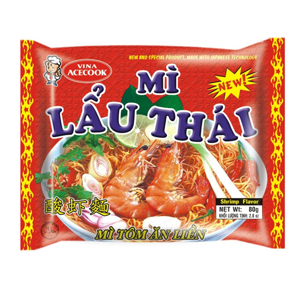 MI Lau Thai Лапша быстрого приготовления со вкусом креветки, 83г (122164)