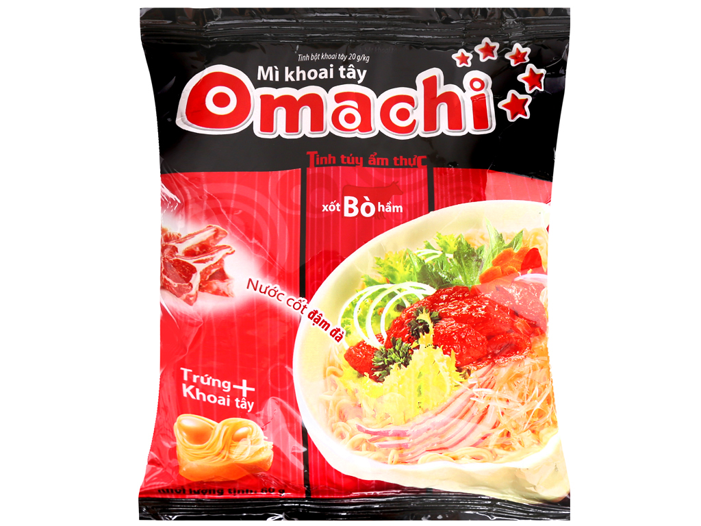 Omachi Яичная лапша быстрого приготовления на мясном бульоне с говядиной, 80 г. (01917)