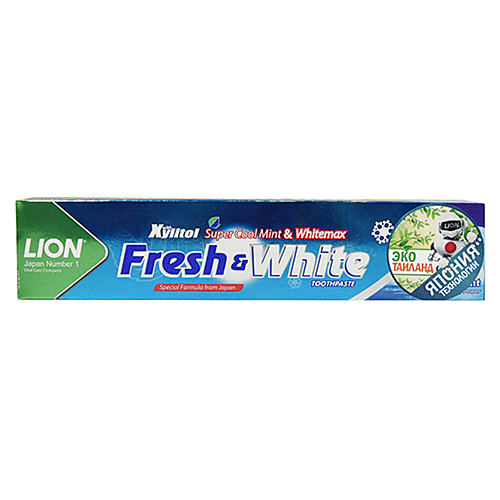  Lion Fresh & White Зубная паста отбеливающая, супер прохладная мята, 160 гр  (806047)