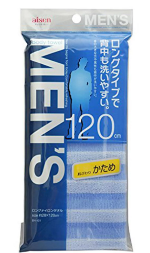 AISEN Mens Мужская мочалка для тела жесткая, удлиненная, 28 х 120 см (237314)