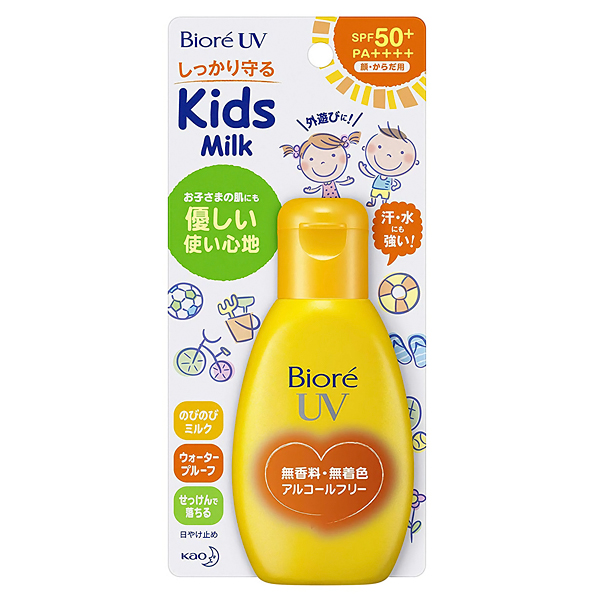 КAO Biore UV Детское солнцезащитное молочко для лица и тела SPF 50 , 90 г.  (320292)