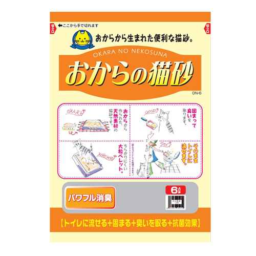 Hitachi Okara - Наполнитель для кошачьего туалета без аромата (можно смывать в унитаз), пакет 6 л. (143520)