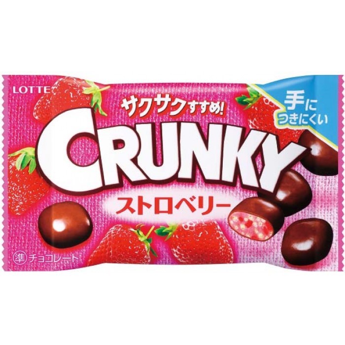 Lotte Crunky Pop Joy Strawberr Хрустящие шоколадные шарики со вкусом клубники, 32г. (149858)