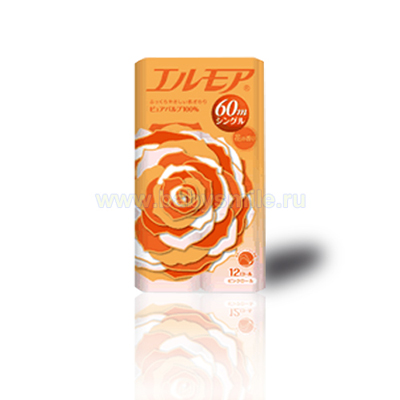 Ellemoi  Туалетная бумага "Нежное прикосновение", однослойная, с цветочным ароматом,12*60м. (161801)