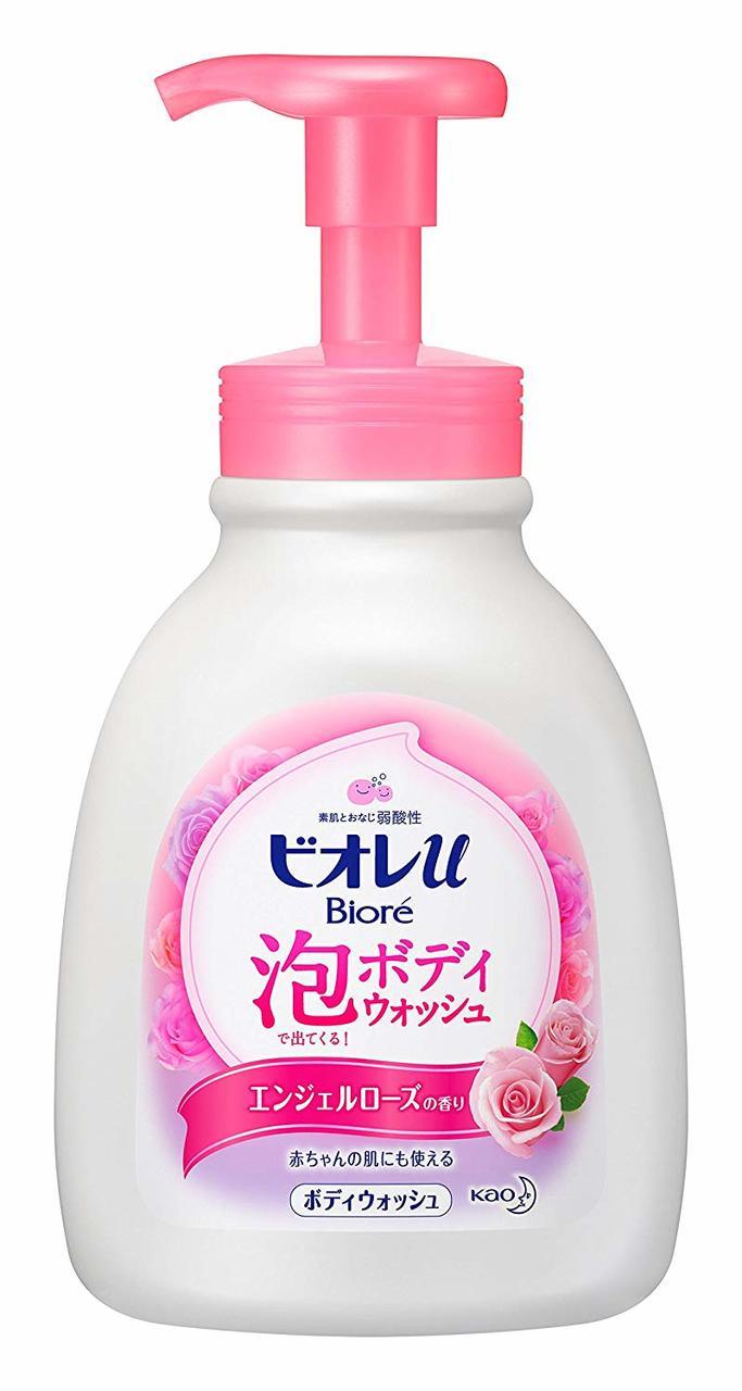 KAO Biore U Нежное пенное мыло для тела с ароматом роз, 600 мл. (335937)