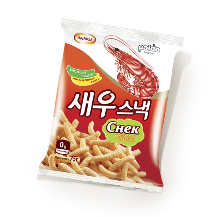 Doshirak Чипсы со вкусом креветок, 75г. (200146)