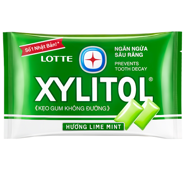 Lotte Xylitol Lime Mint Жевательная резинка со вкусом лайма и мяты, блистер, 11,6 гр. (000327)