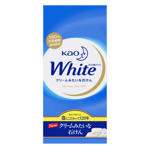 KAO «White» - Увлажняющее крем-мыло для тела с ароматом белых цветов, коробка 6 х 85 гр. (231994)