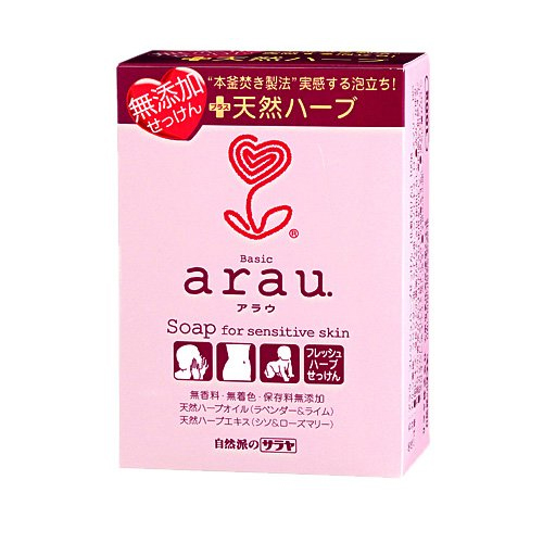 Saraya Arau - Натуральное мыло для чувствительной и детской кожи с экстрактами периллы, розмарина и и эфирным маслом лаванды и лайма, коробка 100 гр. (257568)