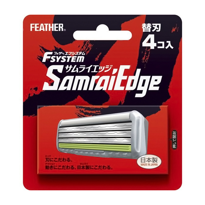 Feather Safety Razor Запасные кассеты с тройным лезвием для станка, 4 шт. (254067)