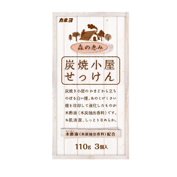 Kaneyo Туалетное мыло для тела, на основе древесного угля, 3 шт. х 110 гр. (260525)