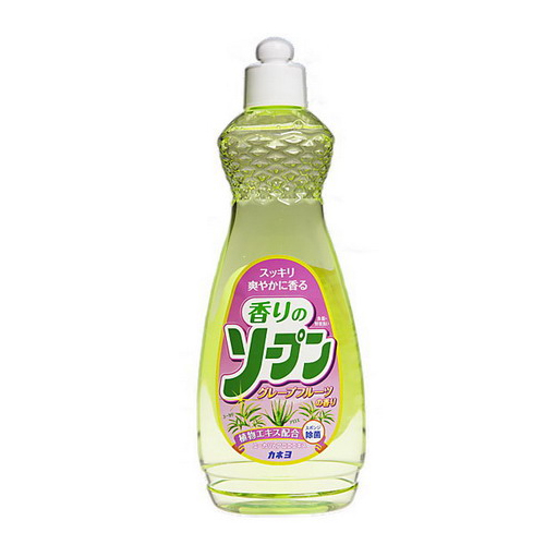 Kaneyo - Средство для мытья посуды, овощей и фруктов с экстрактом алоэ и эвкалипта (грейпфрут), бутылка 600 мл. (270883)
