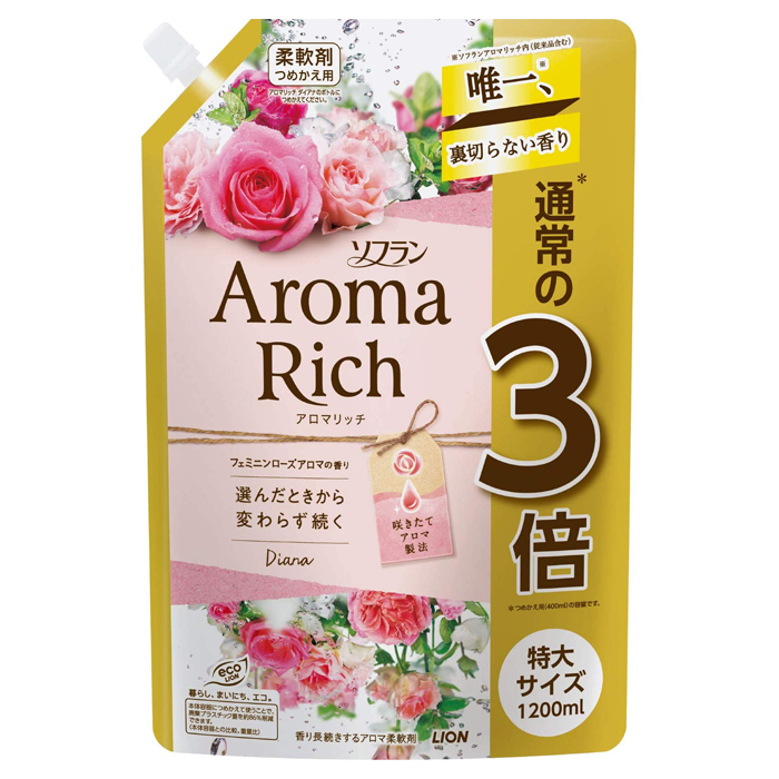 Lion Soflan Aroma Rich Diana Refill Extra LargeКондиционер для белья, 1200мл. (292500)