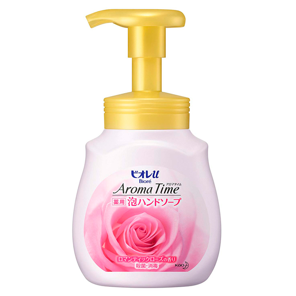 КAO Biore U Aroma Time -Пенное мыло для рук с антибактериальным эффектом с ароматом розы, диспенсер 230 мл. (294500)