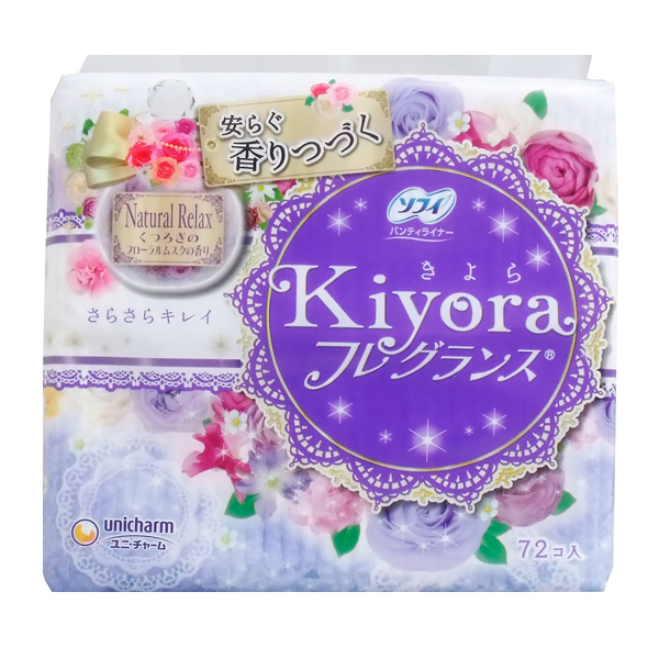 Unicharm Sofy 14 Kyora -Ежедневные женские гигиенические прокладки с ароматом цветочного мускуса, 72 шт. (322947)